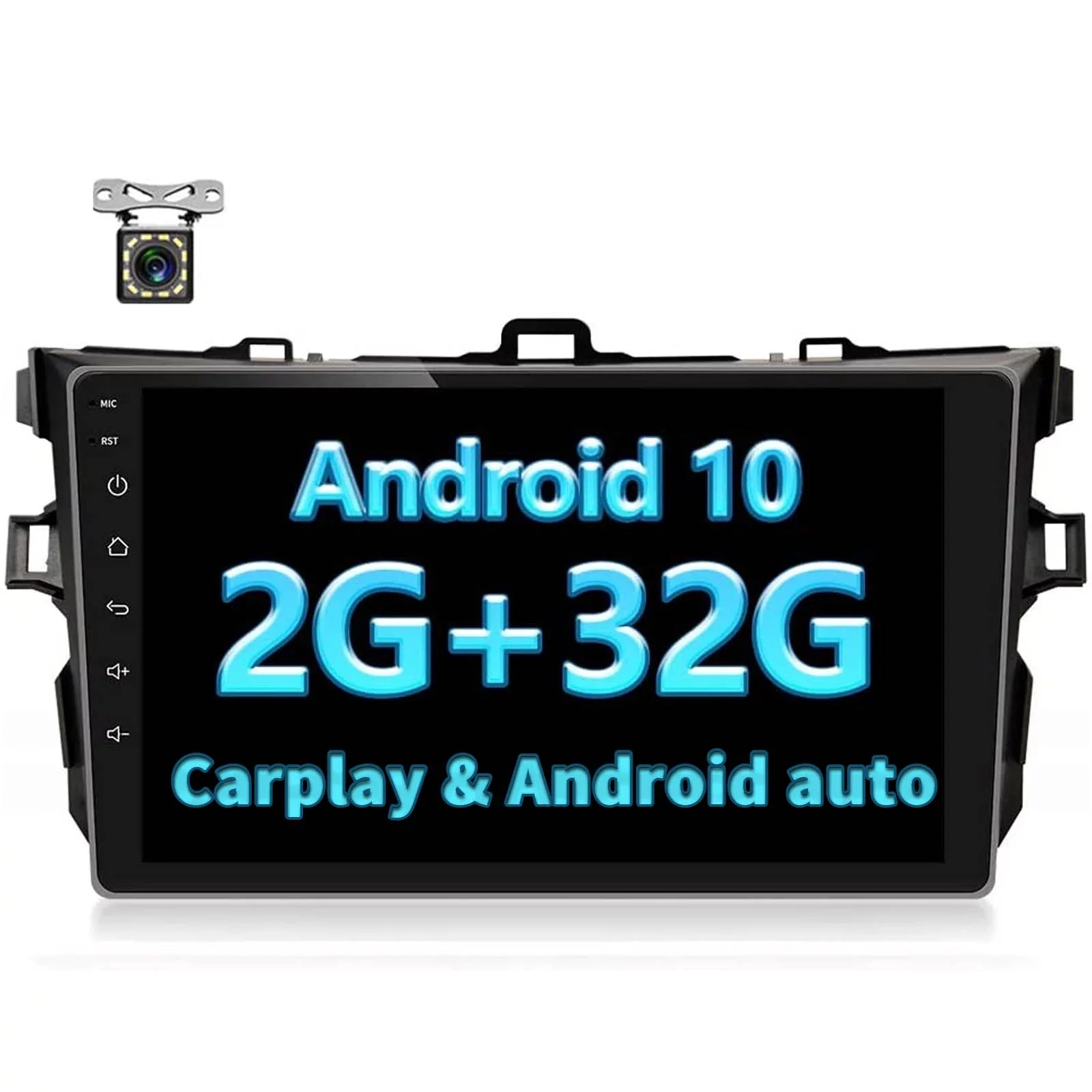 Premium Android Car Stereo for Toyota Corolla 2006 2007 2008 2009 2010 2011 2012, 9 Inch Car Radio with GPS Navigation Touch Screen Android Head Unit Built-in Wireless/FM/WiFi + Backup Camera 2GB 32GB
