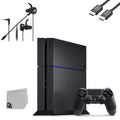 Premium Premium Sony PlayStation 4 Original 500GB Matte Black Gaming Console + T5 Earbuds With Microphone BOLT AXTION Bundle Like New