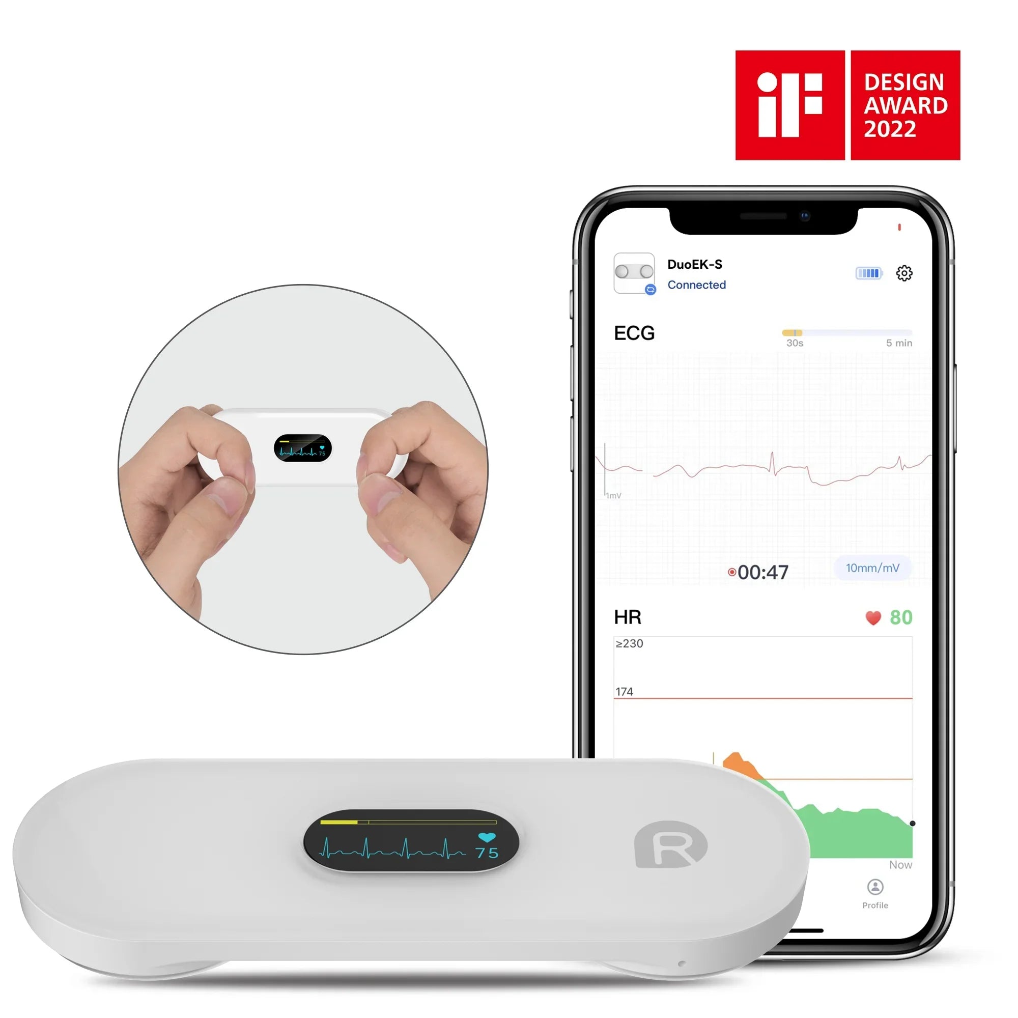 Wellue ECG Heart Monitor with Screen Display,Handheld Wireless Personal EKG Monitor with Heart Rate Tracker for Home Use,30s-5mins Measurement,Unlimited Storage Free APP - Great Deal!