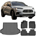 Premium Premium Ikon Motorsports Floor Mats & Trunk Mat Compatible With 2023-2024 Honda HR-V, Black 3D Molded Carpets Liner 1st 2nd Row Front Rear Boot Tray Cover Protection Cargo Pad TPE All Weather Protector