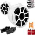 Premium Wet Sounds for CENTURION MAXIMUS - REV10 10" White Swivel Mount Tower Speakers & CENTURION MAXIMUS Tower Adapters