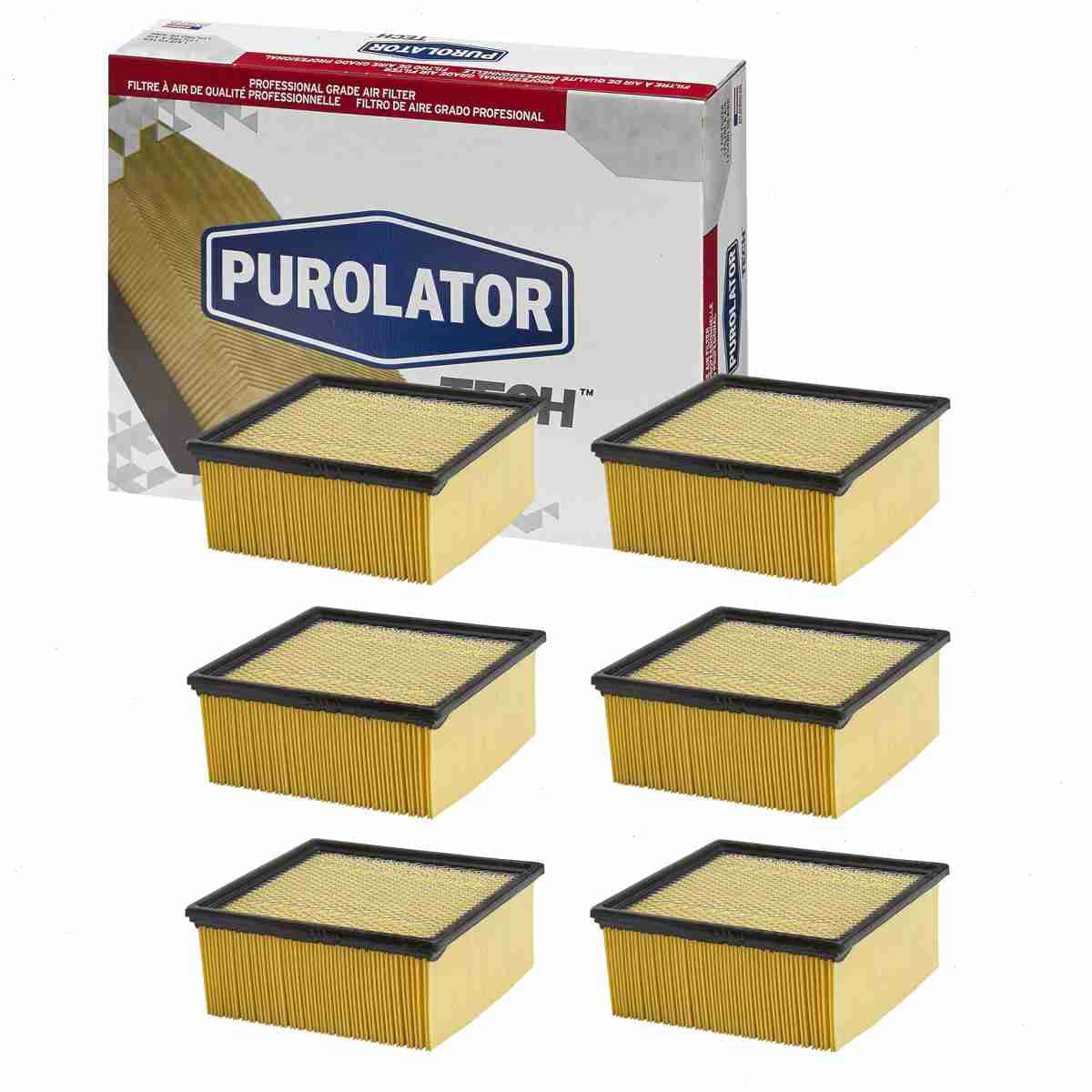 Premium 6 pc Purolator TECH TA56314 Air Filters for 33-5005 46930 46930FR 53034051AA 53034051AB 6930 6930FR A6314 A8837 AF1326 AF6314 CA10261 CAP10261 CFA1326 LAF8837 LX 3069 MA6314 P6930 PA4318 PA6314