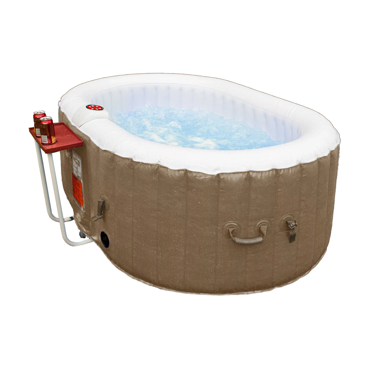 ALEKO 145 Gallon 2 Person Brown Oval Inflatable Jetted Hot Tub with Cover
