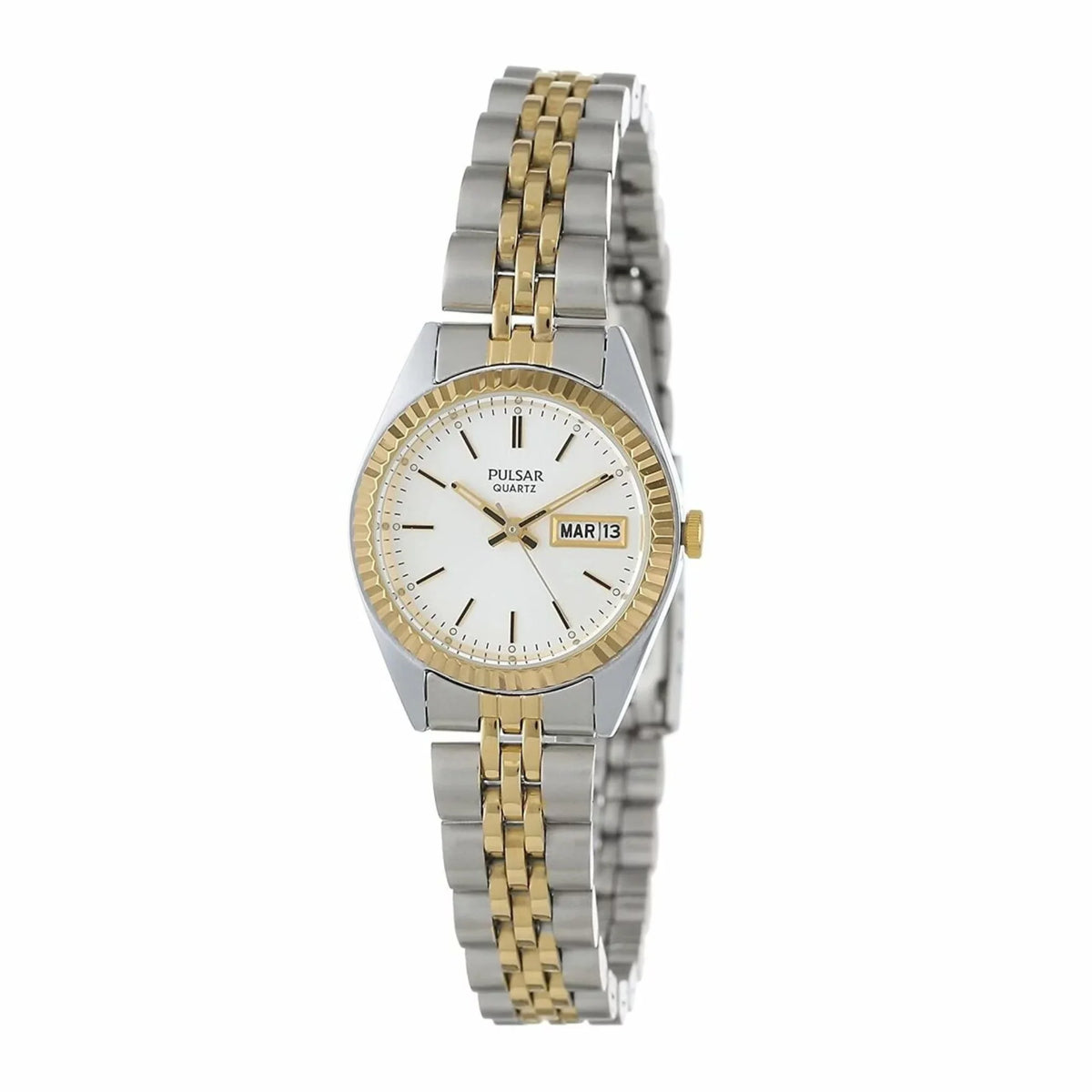 Ladies Day/Date Watch Stainless Gold-Tone Case Bracelet - White Face - Great Deal! - Great Deal!