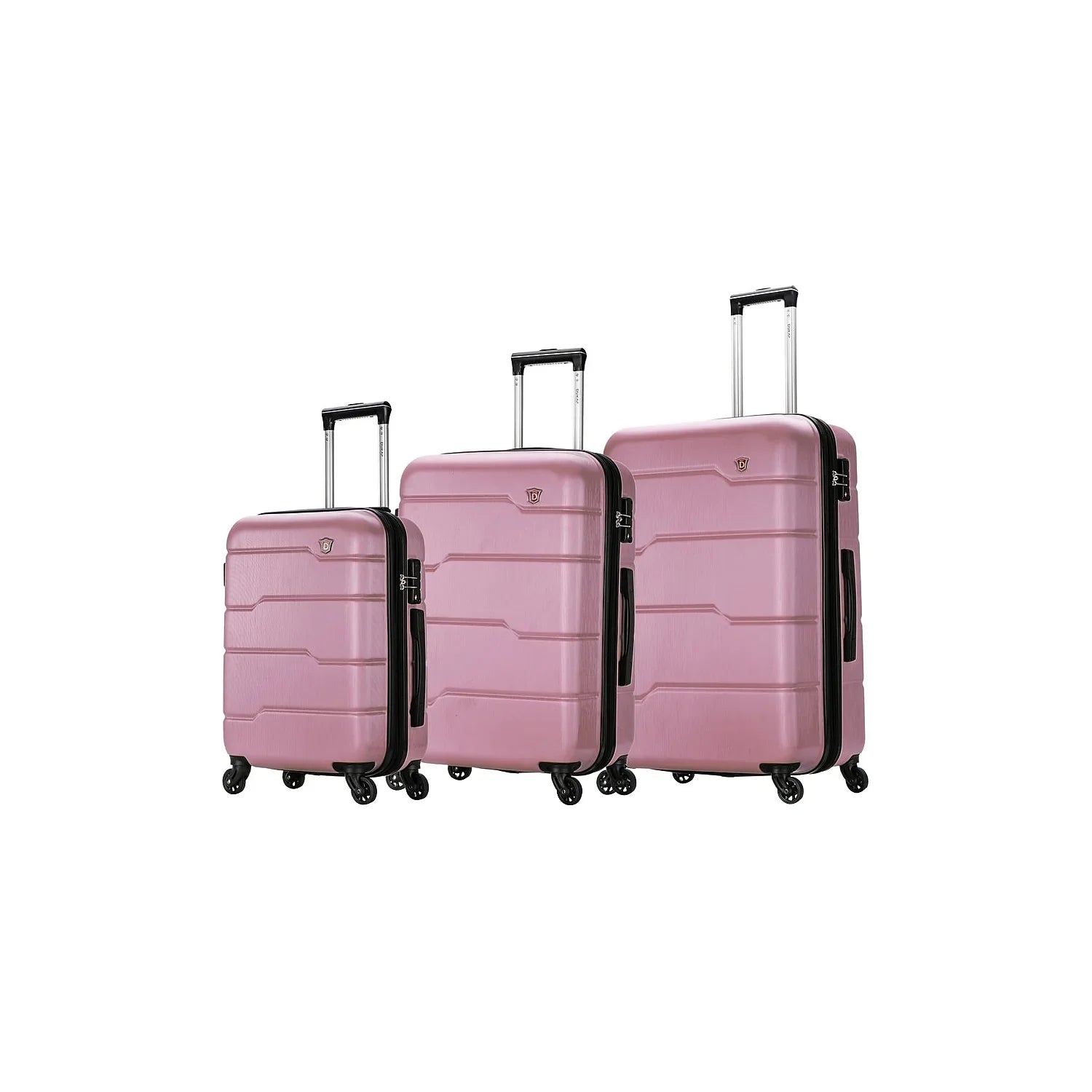 Premium DUKAP RODEZ 3-Piece Plastic Luggage Set Rose Gold (DKRODSML-ROS) - Great Deal!