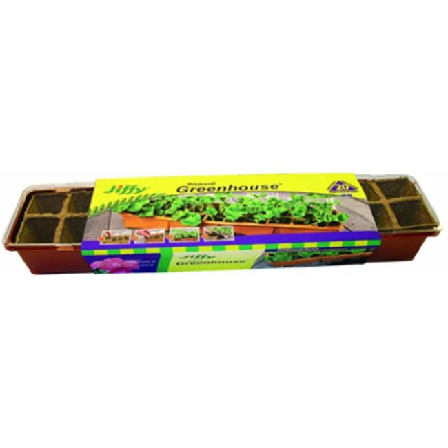 Premium Jiffy-plantation Products Greenhouse 20-Plant Starter Kit with Peat Strips - Great Deal!