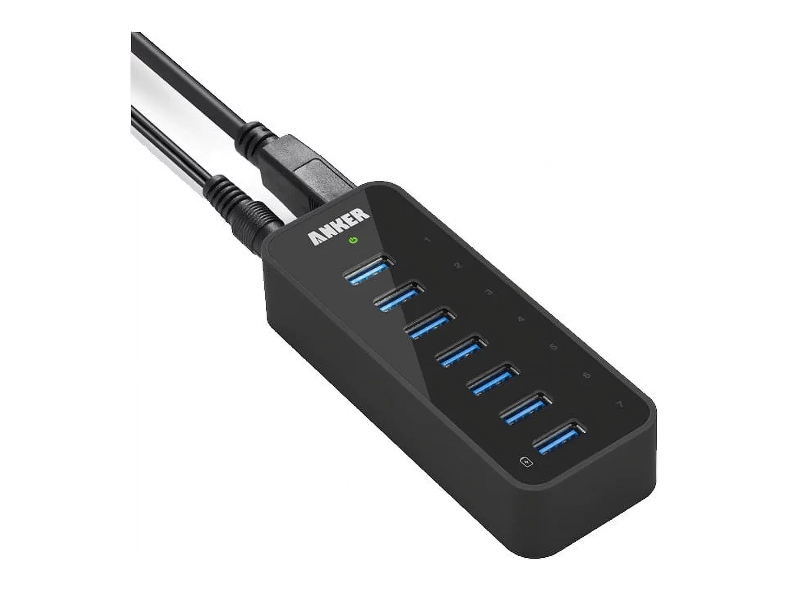Anker USB 3.0 7-Port Hub with 1 BC 1.2 Charging Port up to 5V 1.5A, 12V 3A Power Adapter Included [VIA VL812-B2 Chipset] Black - Great Deal! - Great Deal! - Great Deal!