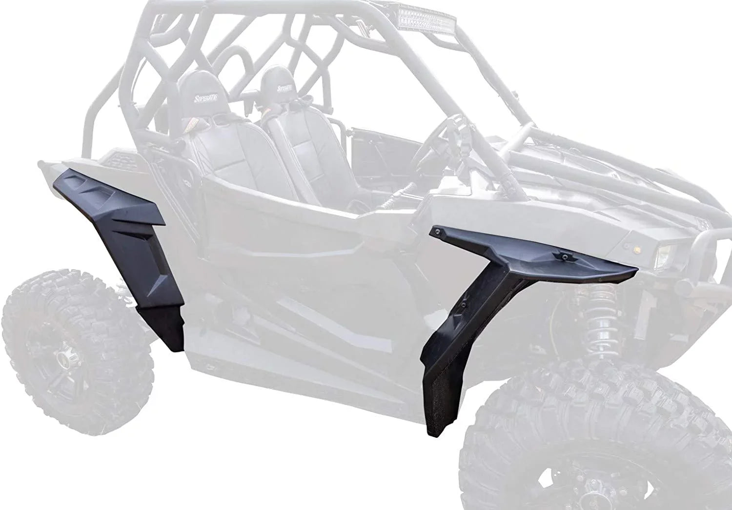 Premium SuperATV Fender Flares Mud Guards for 2016|2020 Polaris RZR S 1000/2019|2020 RZR S4 1000|2 Front Flares, 2 Rear Flares|8.5" of Protection on Each Side vs. 4" Stock|FF-P-RZR-001#ASIN - Great Deal!