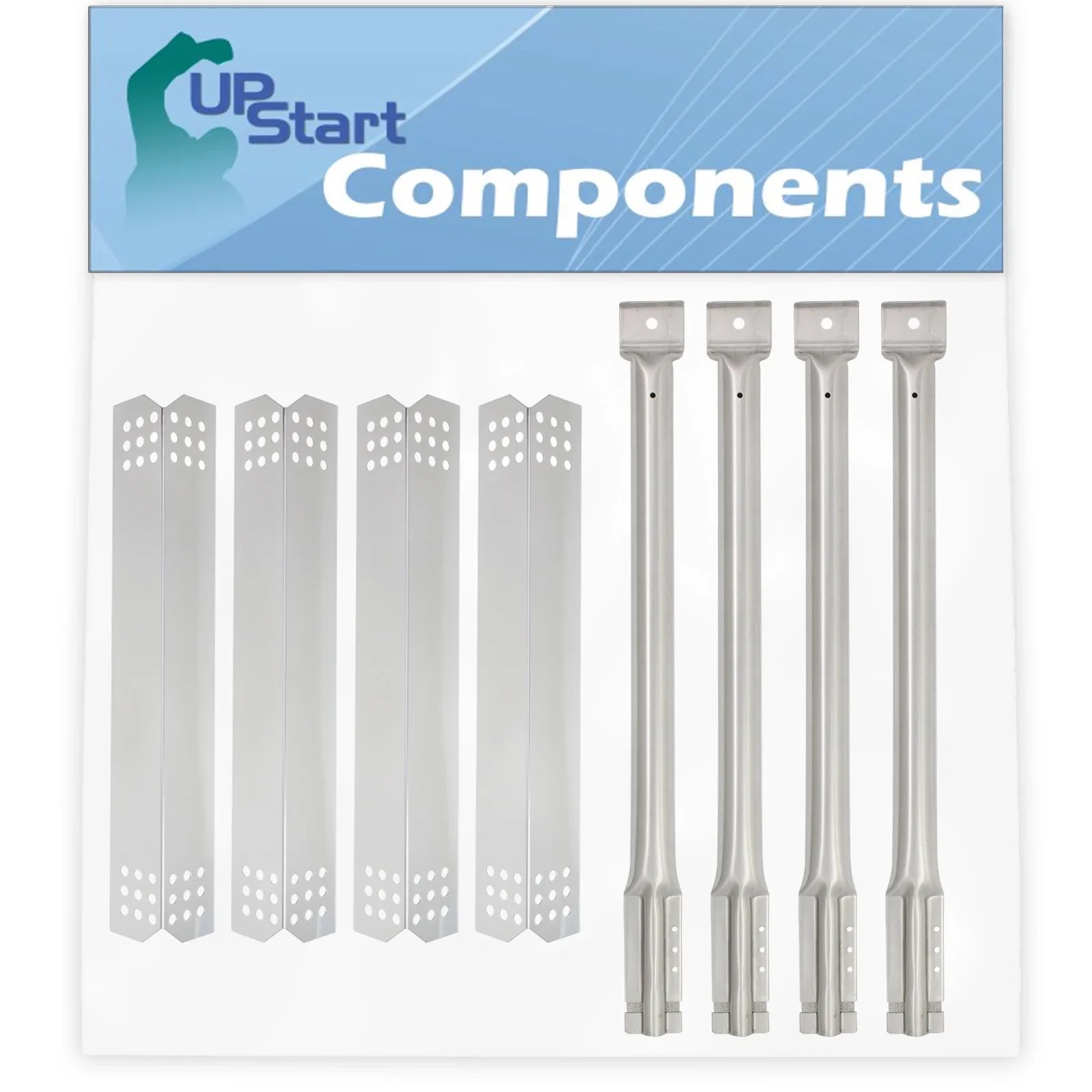 Premium Premium 4-Pack BBQ Grill Heat Shield Plate Tent & Tube Burner Replacement Parts for Kitchenaid 720-0733 - Old - Compatible Barbeque Stainless Steel Flame Tamer, Flavorizer Bar 16 1/8" & Pipe Burners - Great Deal!