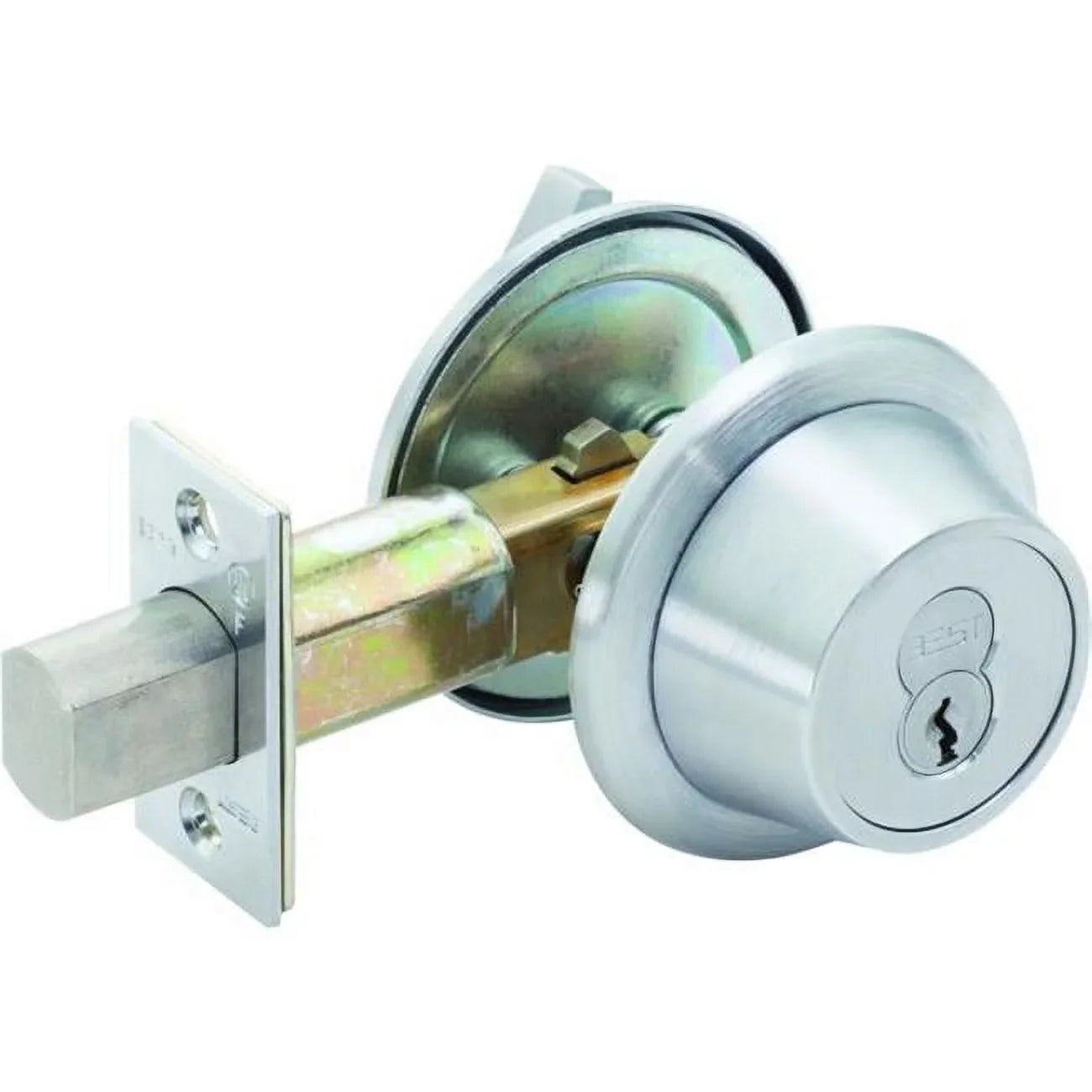 Premium Premium Stanley Best 2.75 in. 8T Series Backset 7 Pin Standard Strike Less Classroom Deadbolt, Satin Chrome