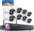SMONET 3MP Wireless Security Camera System with Audio, 8Pcs 3MP Surveillance NVR Kits, 3TB Hard Drive,8CH 3MP Indoor Outdoor CCTV Cameras,P2P,Night Vision,AI Human Detection - Great Deal! - Great Deal!
