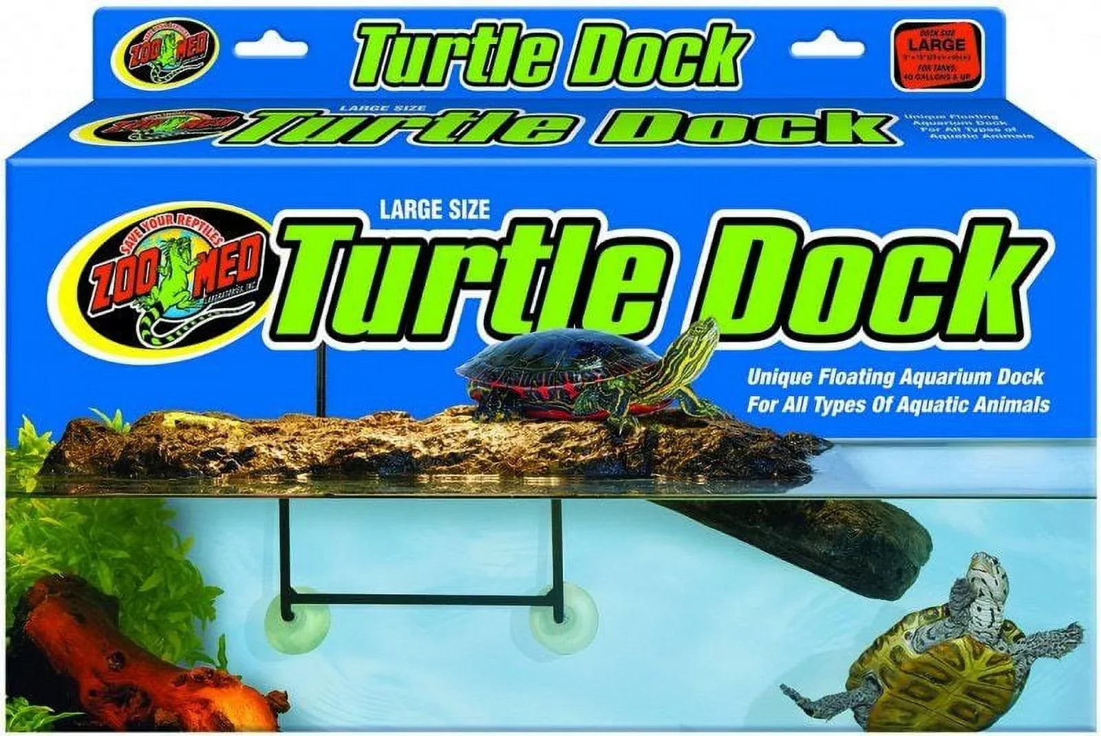 Premium Zoo Med Floating Turtle Dock Large - 40 Gallon Tanks (18" Long x 9" Wide) Pack of 2 - Great Deal!