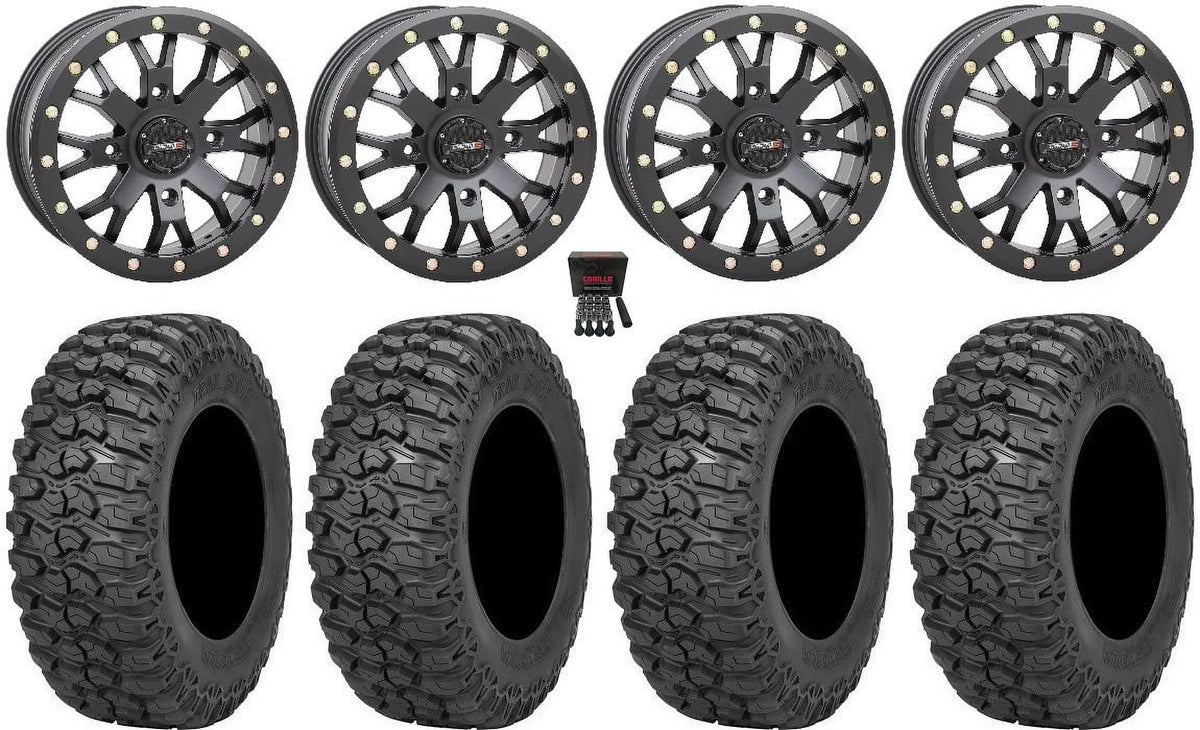 Premium System 3 SB-4 14" Wheels Bk (6+1) 30" Trail Saw 2.0 Tires Can-Am Commander Maverick Renegade Outlander Defender