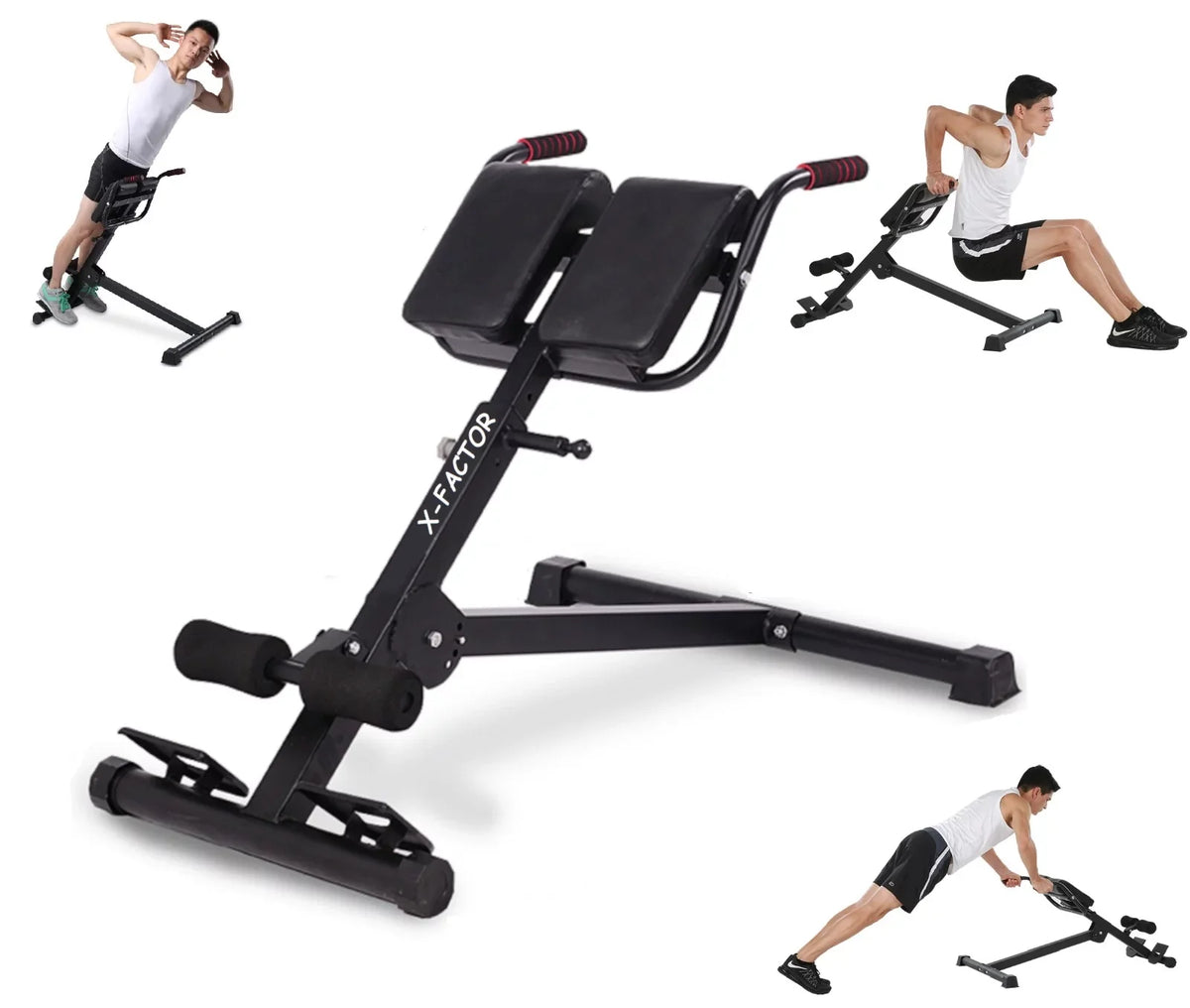 Premium Premium Premium X Factor Adjustable Ab Back Strength Exercise Fitness Hyper Extension Roman Chair Exercise Bench Abdominal Strength Training Workout Home Gym