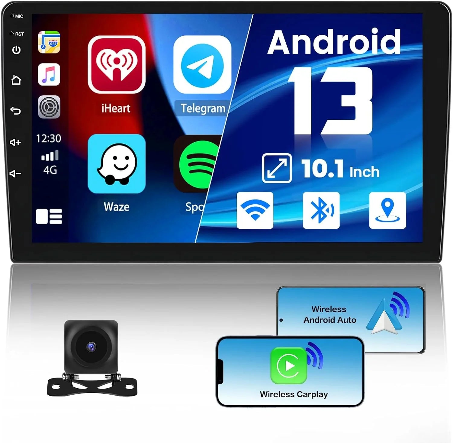1G+32G Double Din Android 13 Car Stereo with Wireless Carplay Android Auto, 10.1 Inch Touch Screen Car Radio with HiFi/BT/GPS Navigation Support Fastboot Backup Camera WiFi Connection - Great Deal!