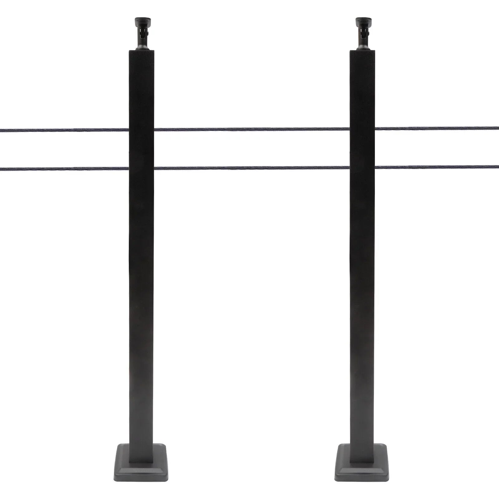 36''x2''x2'' Stainless Steel Cable Railing Post Square Fence Post Level Two Sides Pre-Drilled for Wood Concrete Level Deck Cable Railing System - Great Deal!