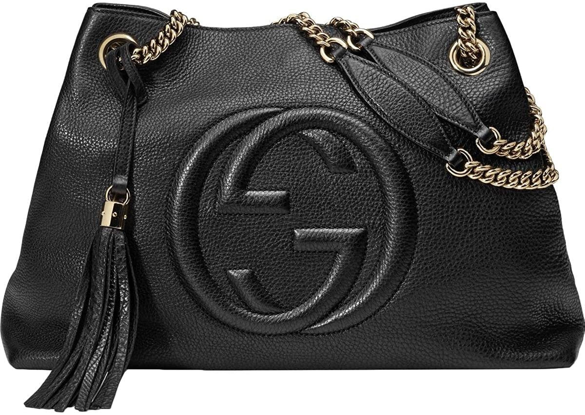 Premium Gucci Soho Leather Chain Shoulder Handbag Black - Great Deal!