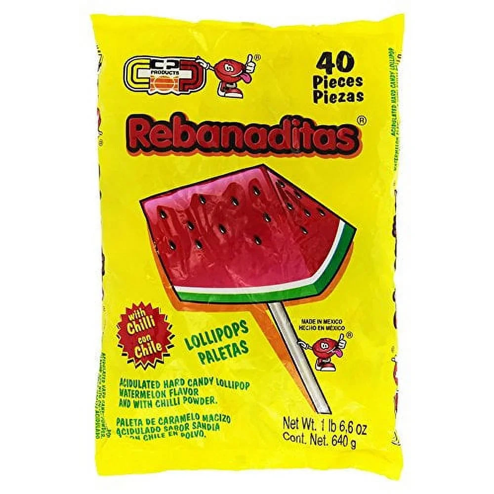 Spicy Mexican Candy Kit Including Vero Watermelon Rebanaditas Lollipops, 120 pieces - Great Deal!