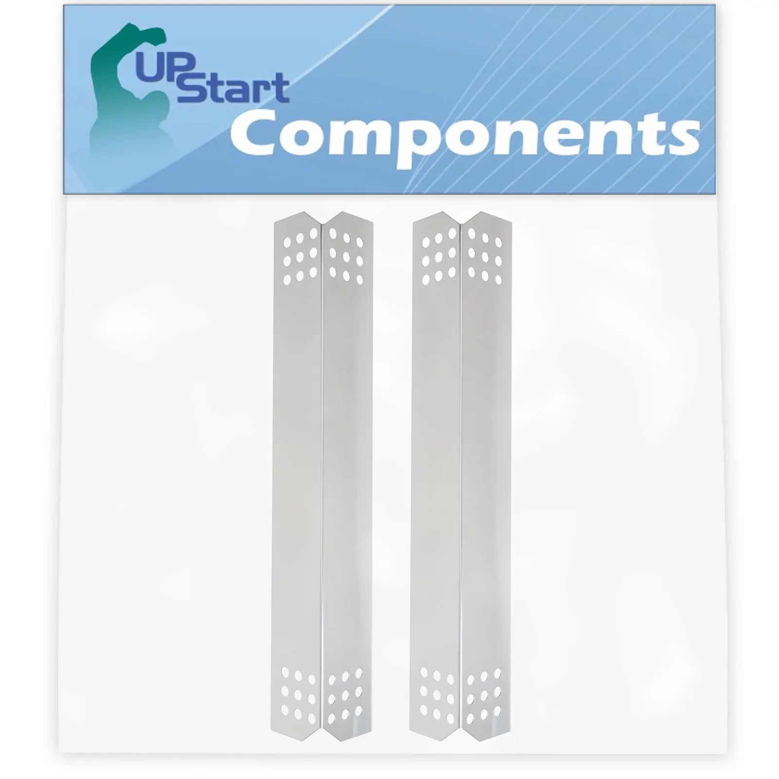 Premium 2-Pack BBQ Grill Heat Shield Plate Tent Replacement Parts for Kitchenaid 720-0727 - Compatible Barbeque Stainless Steel Flame Tamer, Flavorizer Bar, Vaporizer Bar, Burner Cover 16 1/8" - Great Deal! - Great Deal!