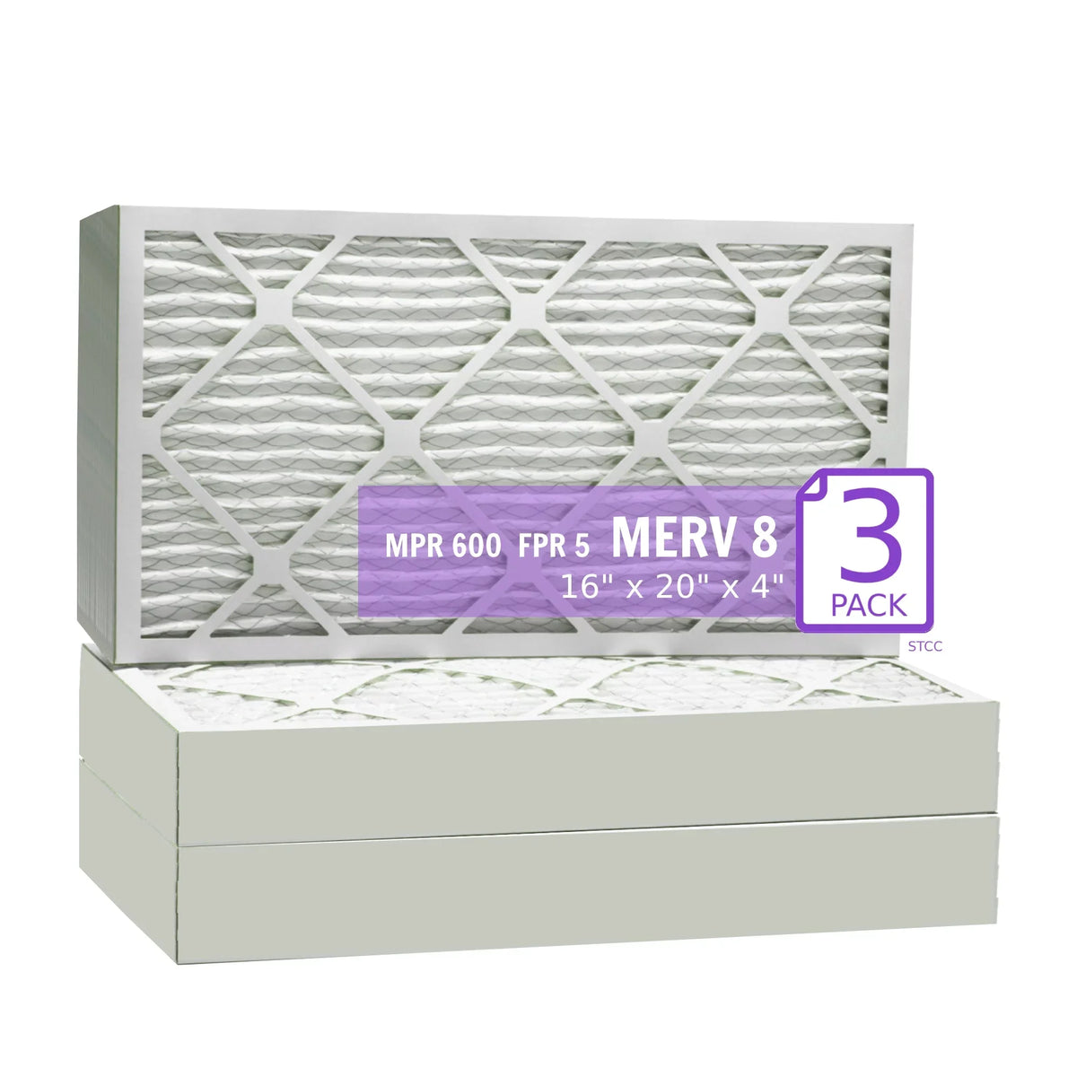 16x20x4, Purolator DMK80 Extended Surface Pleated Air Filter, Mechanical MERV 8, (3 Pack) - Great Deal!