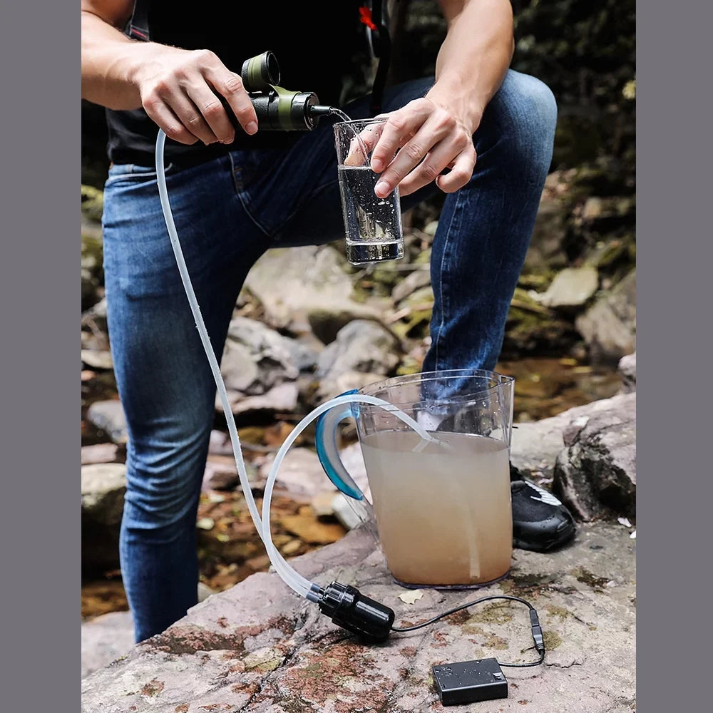 Premium Premium Premium Portable Water Filter with Pump, uses Nano Technology that Removes Bacteria and Virus / Purifies Drinking Water