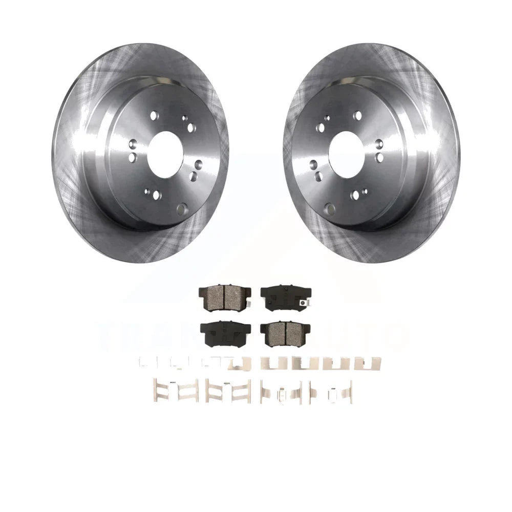 Premium Transit Auto - Rear Disc Brake Rotors And Semi-Metallic Pads Kit For Acura RDX K8S-101814