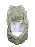 24.5" LED Lighted Brown Raised Stone Basin Spring Outdoor Garden Water Fountain - Great Deal!