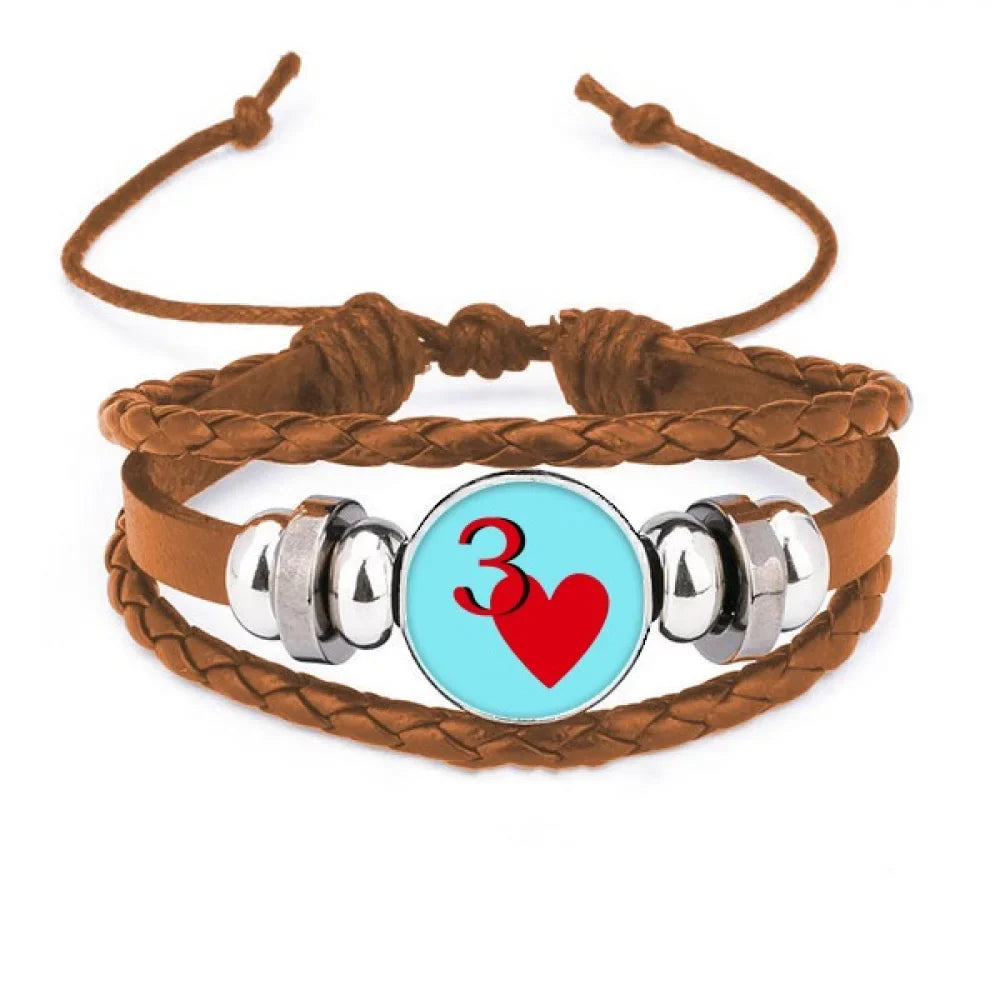 Premium Premium Love Jupiter Heart 3 Poker Bracelet Wristband Leather Jewelry Ornament