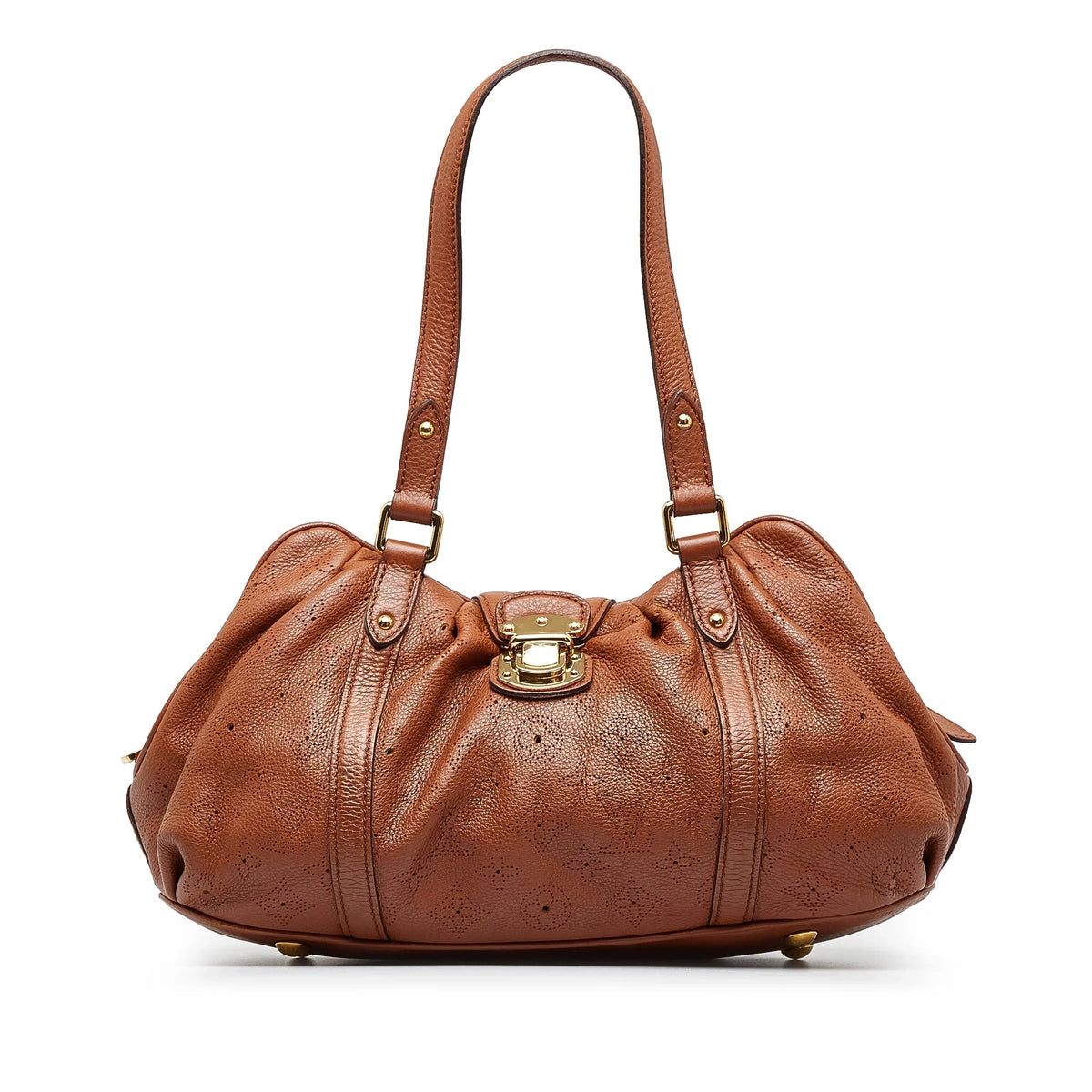 Premium Pre-Owned Authenticated Louis Vuitton Monogram Mahina Lunar PM Calf Leather Brown Shoulder Bag Unisex (Good) - Great Deal!