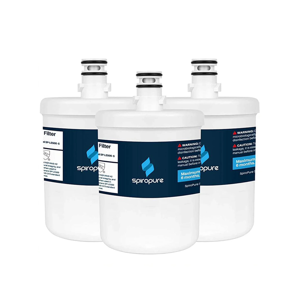 Premium SpiroPure SP-LE500-3PK Refrigerator Water Filter Replacement, 3 Pack - Great Deal!