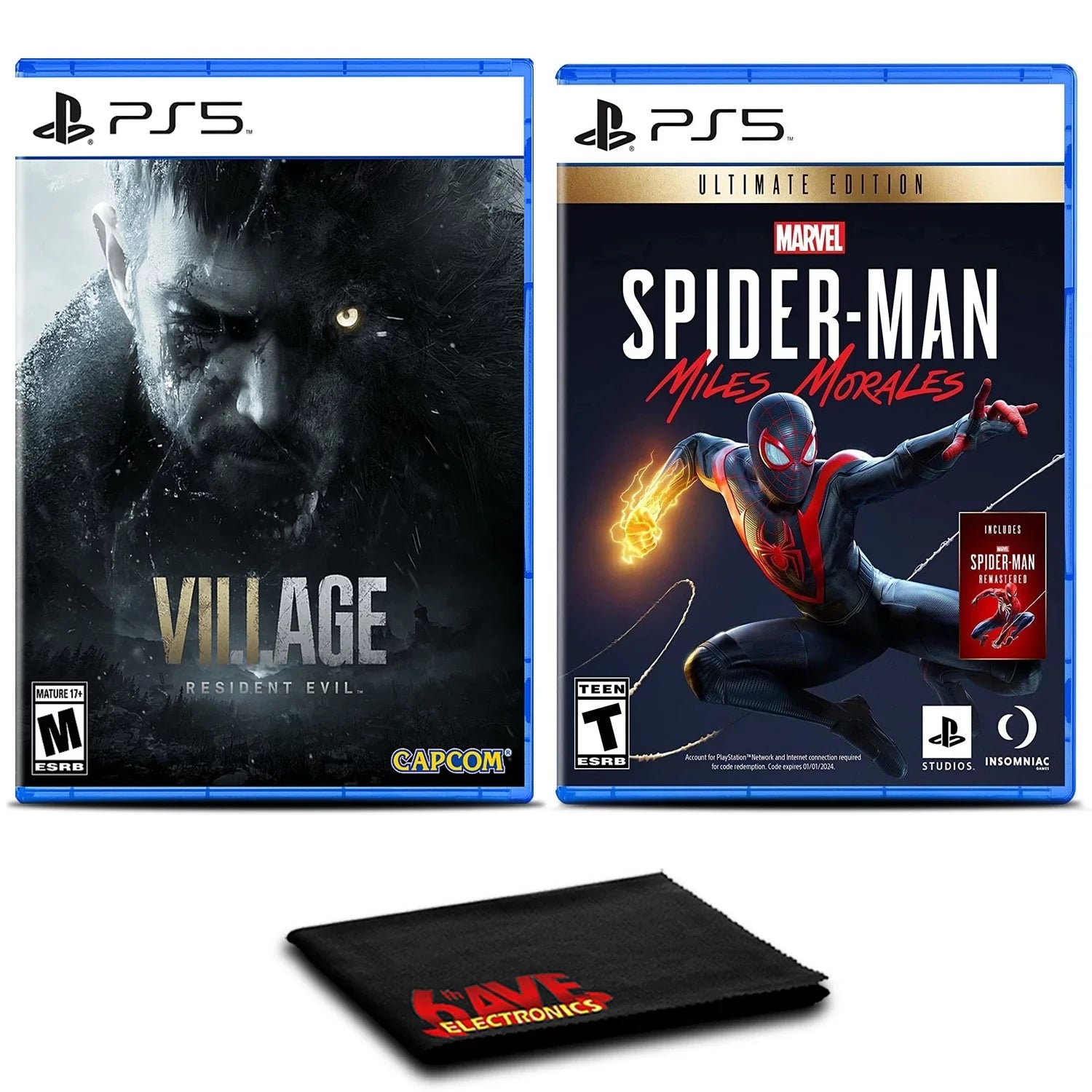 Premium Premium Resident Evil Village and SpiderMan Miles Morales, PlayStation 5, 58001-12 - Great Deal!