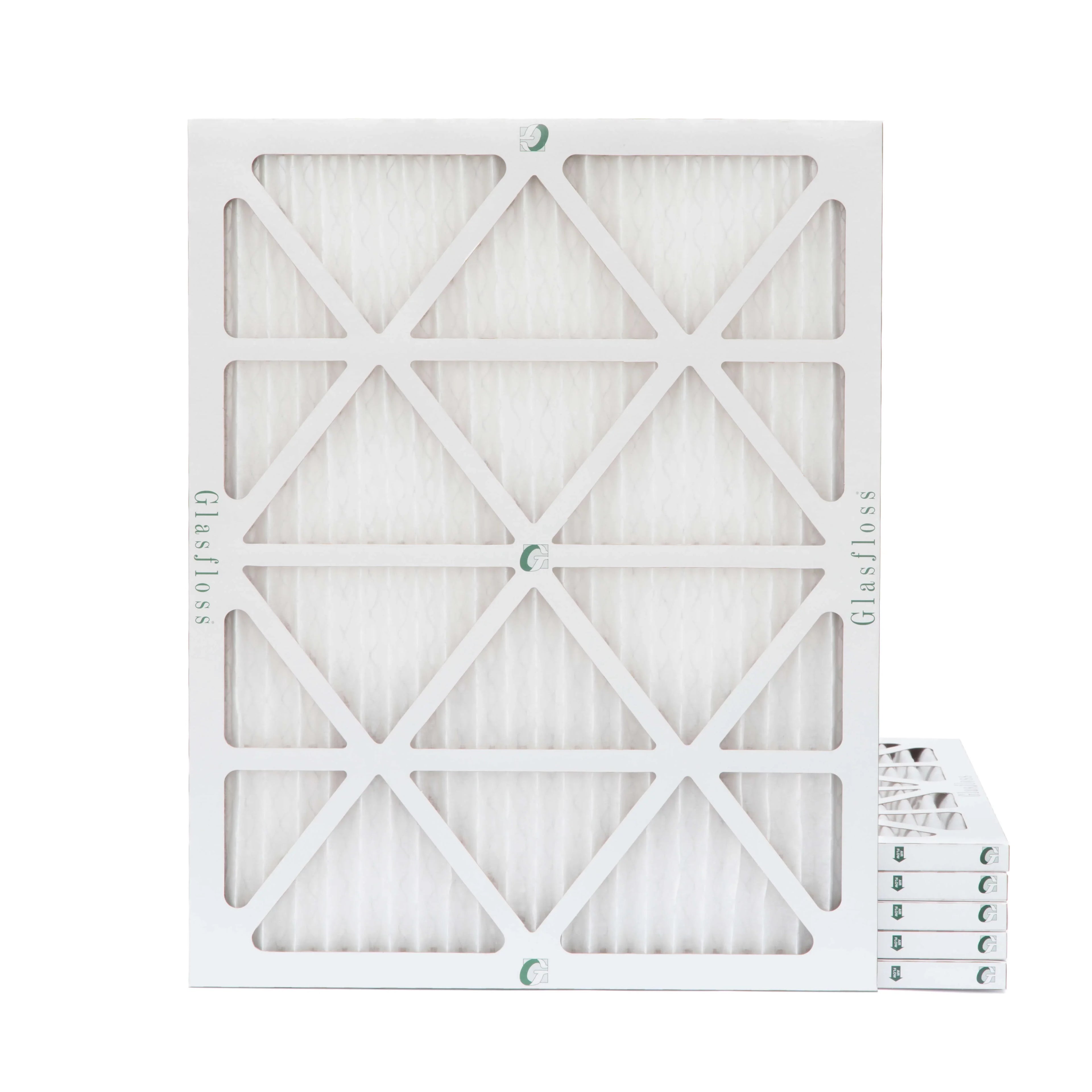 6 Pack of 16x20x1 MERV 13 Pleated Air Filters by Glasfloss. Actual Size: 15-1/2 x 19-1/2 x 7/8 - Great Deal! - Great Deal!
