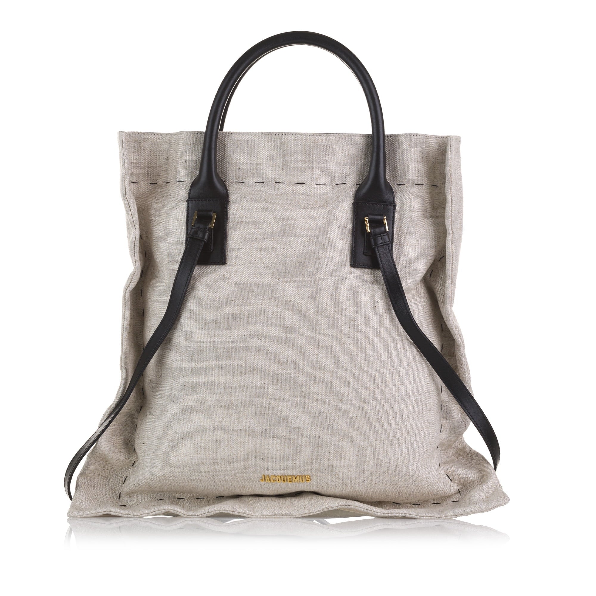Premium Pre-Owned Authenticated Jacquemus Le Coussin Canvas Fabric Brown Satchel Unisex (New with Defects) - Great Deal!
