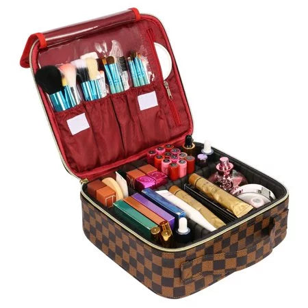 Premium Premium ZBH Travel Makeup Train Case Make Up Cosmetic Organizer Bag Makeup Tool Storage with Adjustable Compartments for Women Makeup Brush Toiletry Jewelry Digital Accessories - Great Deal!