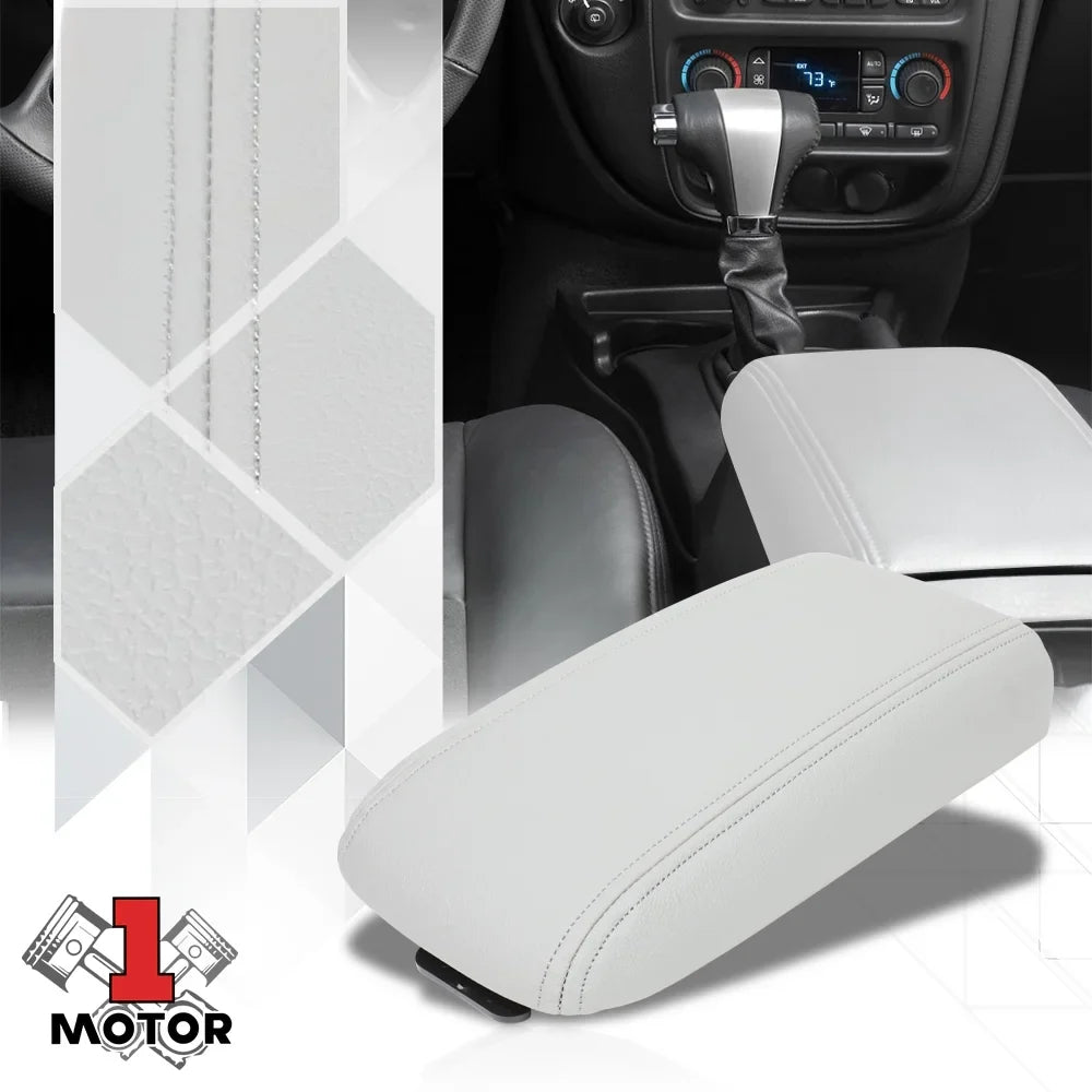 Premium Center Console Arm Rest Lid Grey Leather OE Style for 02-09 Trailblazer/Bravada Fits select: 2002-2009 CHEVROLET TRAILBLAZER, 2002-2009 GMC ENVOY