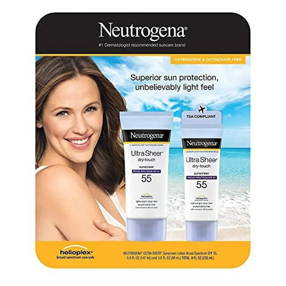 Ultra Sheer Spf 55 Sunscreen Light Weight Clean Feel 5.0 Fl Oz +3.0 Fl Oz Net Wt 8 Fl Oz - Great Deal! - Great Deal!