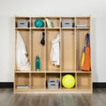 Premium Premium Premium Emma + Oliver Wood 5 Section School Coat Locker with Bench, Cubbies and Storage Organizer Hook