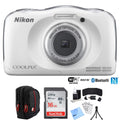 Premium Premium Restored Nikon COOLPIX W100 13.2MP Digital Camera w/ 3x Zoom Lens â with 16GB Bundle includes, Sandisk Ultra SDHC 16GB Memory Card + Point and Shoot Field Bag Camera Case + Many More (Refurbished) - Great Deal!
