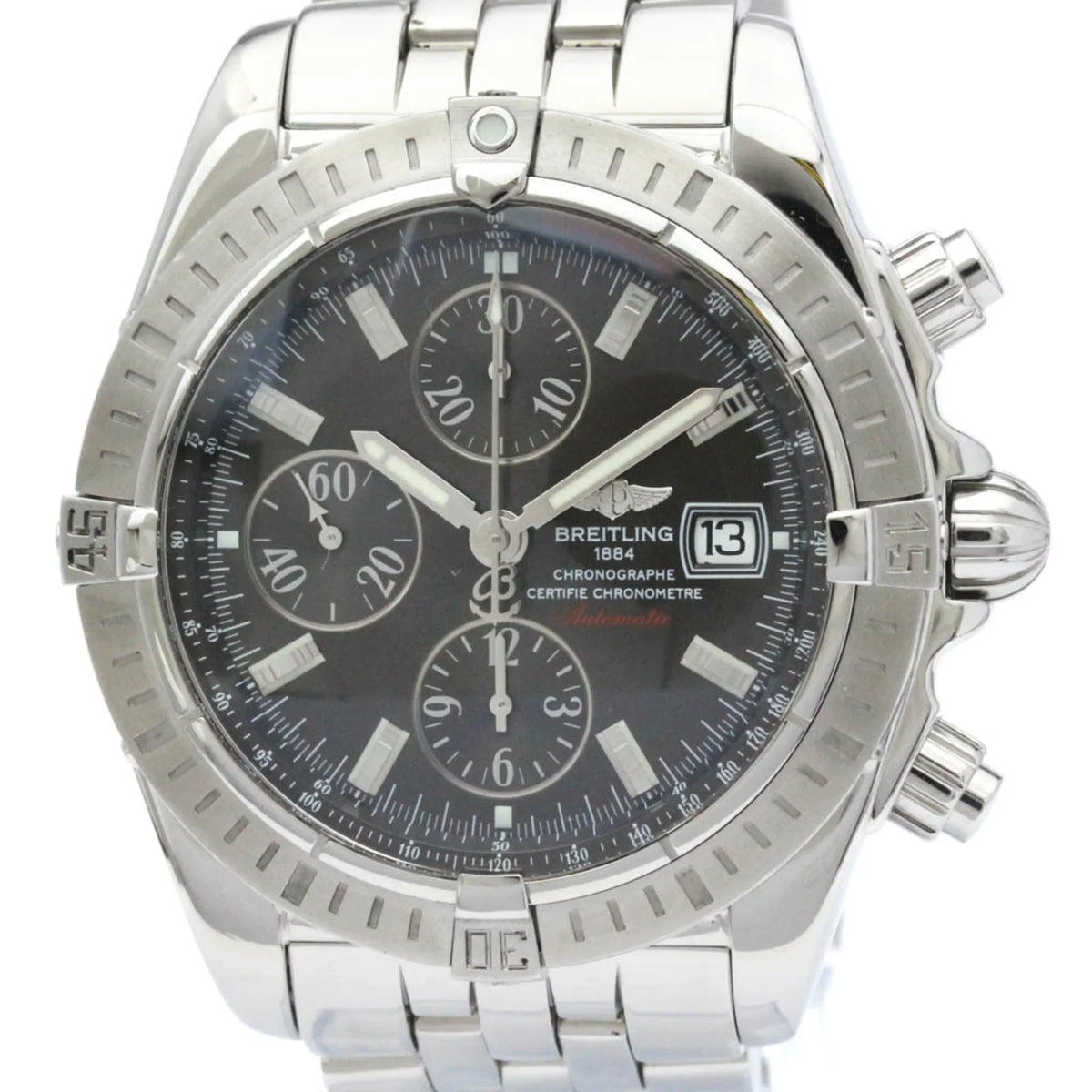 Premium Pre-Owned Polished BREITLING Chronomat Evolution Steel Automatic Watch A13356 BF563347 (Good) - Great Deal!