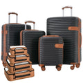 Premium 4 Piece Luggage Set Suitcase Set, ABS Hard Shell Lightweight Expandable Travel Luggage with 4 Packing Cubes, TSA Lock, Spinner Wheels for Men Women