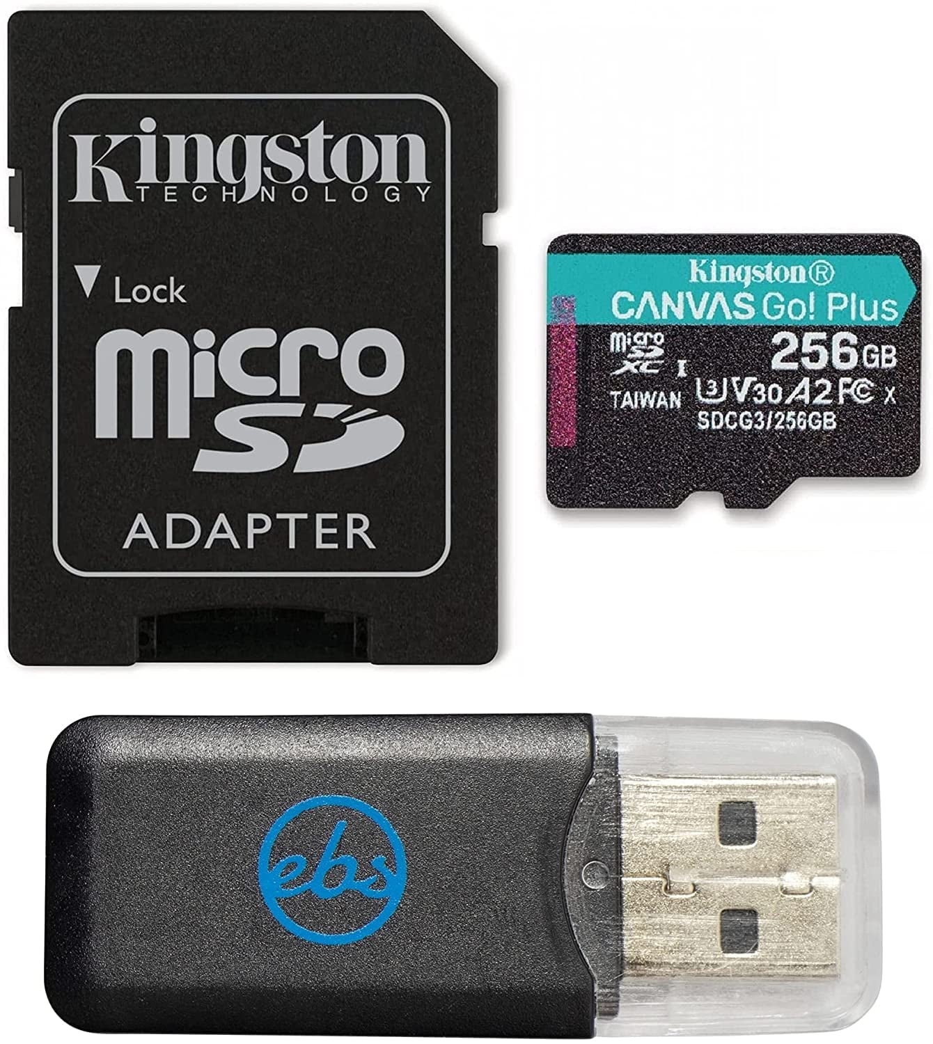 Premium Kingston 256GB roSDXC Canvas Go Plus Works with Rexing Dash Camera V1, V1-4K, V5, V1GW (SDCG3/256GB) Cl 10 U3 A2