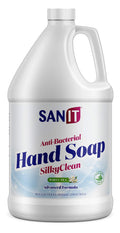 Premium Sanit Silky Clean Antibacterial Liquid Gel Hand Soap Refill - Advanced Formula with Coconut Oil and Aloe Vera - All Natural Moisturizing Hand Wash - Made in USA, White Tea, 1 Gallon - Great Deal!