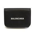Premium Premium Pre-Owned Balenciaga Cache Mini 593813 Men,Women Leather Wallet (tri-fold) Black (Good)