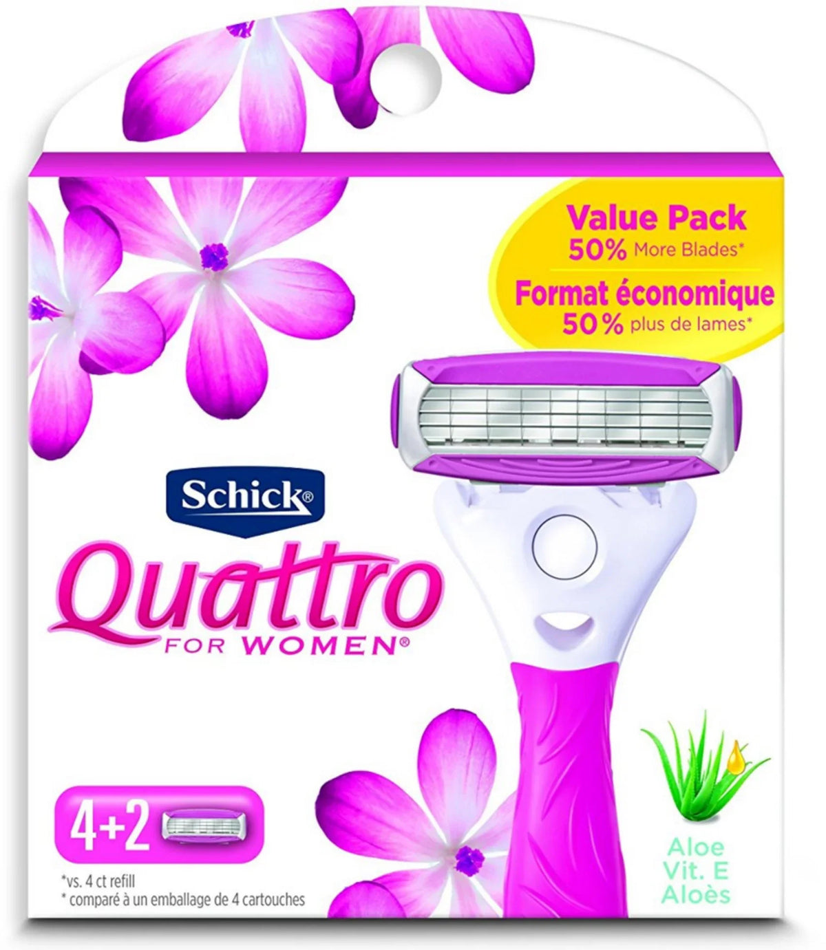 6 Pack - Schick Quattro Ultra Smooth Razor Blade Refills for Women 6 ea - Great Deal!