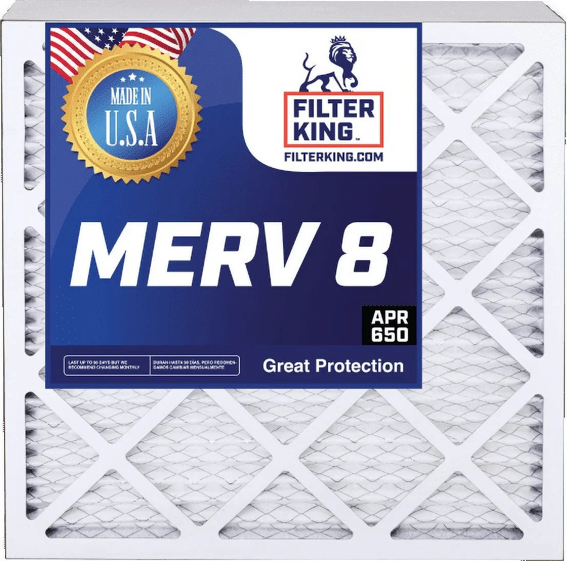 Premium Premium Filter King 12.5x23.5x1a Air Filter | 3-PACK | MERV 8 HVAC Pleated A/C Furnace Filters | MADE IN USA | Actual Size: 12.5 x 23.5 x .75"