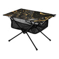 Premium Luxury Black and Gold Marble Camping Folding Table Portable Beach Table with Storage Bag Compact Picnic Table for Outdoor Travel Fishing BBQ