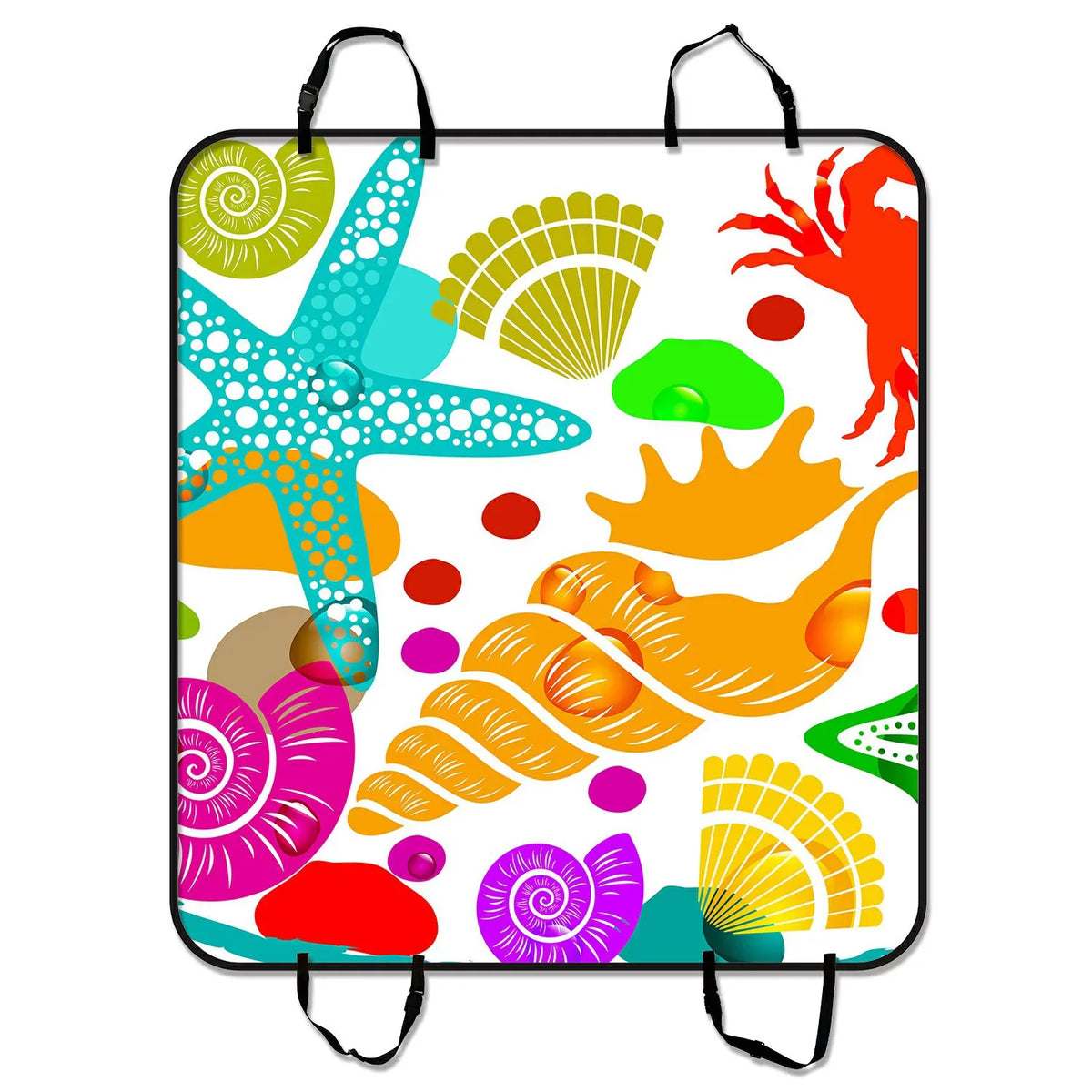 Premium Premium GCKG Colorful Sealife Starfish Crab Pet Car Seat Cover Dog Car Seat Mat Hammock Cargo Mat Trunk Mat For Cars Trucks and SUV 54x60 inches