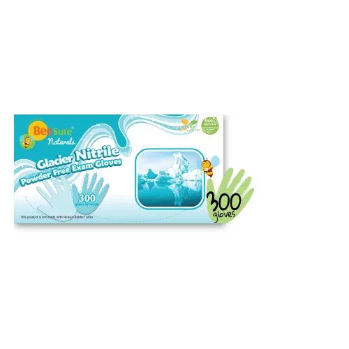 Premium Cranberry 2926 BeeSure Glacier Blue Nitrile Examination Gloves Small Powder Free 300/Box - Great Deal!