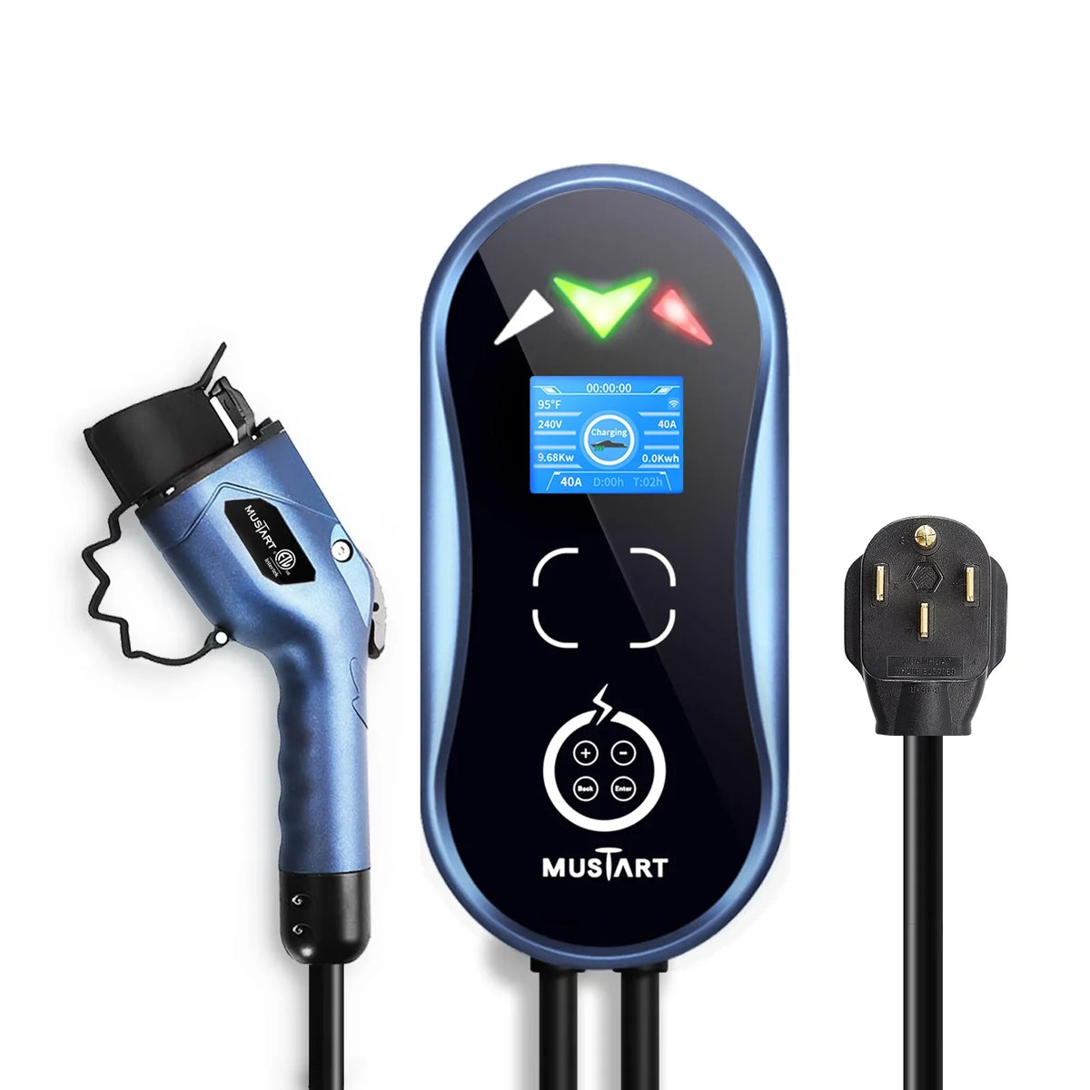 Premium MUSTART Level 2 Wallbox EV Charging station - 240V, 40Amp, NEMA 14-50P, 25 ft charging cord, 3 yr product warranty - Great Deal!