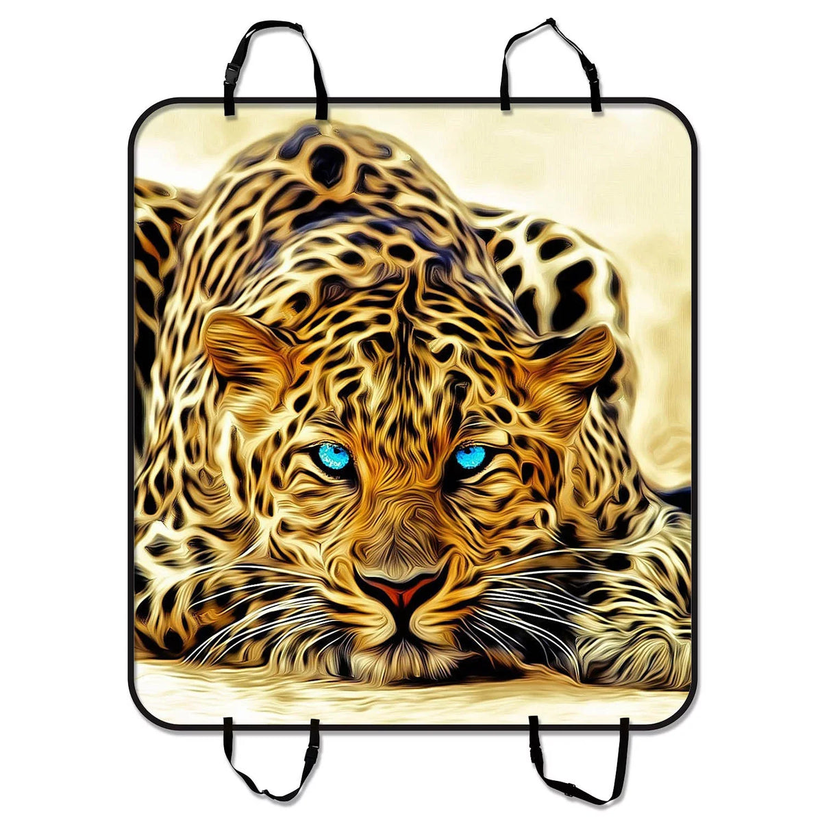 GCKG Special Effect Leopard With Authentical Blue Eyes Wild Animal Print Pet Car Seat Cover Dog Car Seat Mat Hammock Cargo Mat Trunk Mat For Cars Trucks and SUV 54x60 inches - Great Deal! - Great Deal!